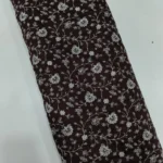 Chanderi Silk With Silver Zari Work Fabric – Dark Chocolate Brown - Image 4