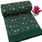 Chanderi Silk With Silver Zari Work Fabric – Dark Green