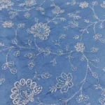 Chanderi Silk With Silver Zari Work Fabric – Glaucous Blue - Image 3