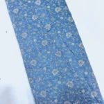 Chanderi Silk With Silver Zari Work Fabric – Glaucous Blue - Image 4