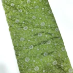 Chanderi Silk With Silver Zari Work Fabric – Parrot Green - Image 4