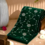 Cutdana Embroidery Velvet Fabric - Dark Green