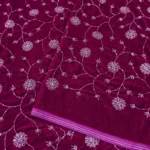 Cutdana Embroidery Velvet Fabric - Deep Pink - Image 5