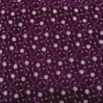 Cutdana Embroidery Velvet Fabric - Deep Plum - Image 3