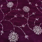 Cutdana Embroidery Velvet Fabric - Deep Plum - Image 4