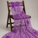 Floral Embroidery Net Fabric - Dark Purple