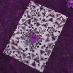 Floral Embroidery Net Fabric - Dark Purple - Image 5