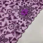 Floral Embroidery Net Fabric - Dark Purple - Image 3