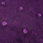 Floral Embroidery Net Fabric - Dark Purple - Image 4