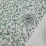 Floral Embroidery Net Fabric - Fresh Sage Green - Image 3