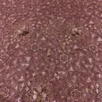 Floral Embroidery Net Fabric - Wine - Image 4