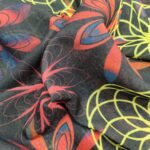 Linen Digital Print Fabric - Black