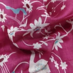Linen Digital Print Fabric - Magenta Pink