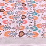 Linen Digital Print Fabric - Pink Lace - Image 2