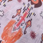 Linen Digital Print Fabric - Pink Lace - Image 3