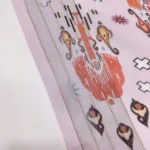 Linen Digital Print Fabric - Pink Lace - Image 4