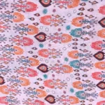 Linen Digital Print Fabric - Pink Lace - Image 5