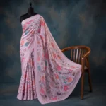Linen Digital Print Fabric - Pink Lace - Image 7