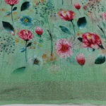 Linen Digital Print Fabric - Turquoise Green - Image 2