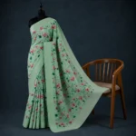 Linen Digital Print Fabric - Turquoise Green - Image 7