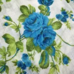 Floral Linen Digital Print Fabric - White - Image 3