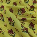 Linen Digital Print Fabric - Lemon Yellow
