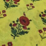 Linen Digital Print Fabric - Lemon Yellow - Image 3