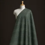 Vichitra Silk Fur Pattern Fabric - Basil Green