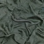 Vichitra Silk Fur Pattern Fabric - Basil Green - Image 3