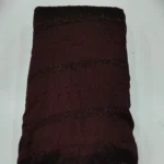 Vichitra Silk Fur Pattern Fabric - Coffee Brown - Image 2