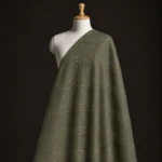 Vichitra Silk Fur Pattern Fabric - Dark Olive Green