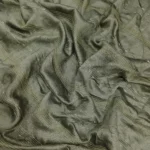 Vichitra Silk Fur Pattern Fabric - Dark Olive Green - Image 3