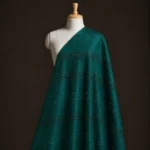 Vichitra Silk Fur Pattern Fabric - Dark Teal Green