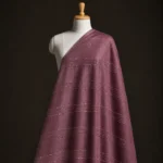 Vichitra Silk Fur Pattern Fabric - Dusty Rosewood Pink