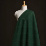 Vichitra Silk Fur Pattern Fabric - Emerald Green