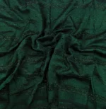 Vichitra Silk Fur Pattern Fabric - Emerald Green - Image 3