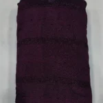 Vichitra Silk Fur Pattern Fabric - Plum Purple - Image 2