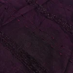 Vichitra Silk Fur Pattern Fabric - Plum Purple - Image 4