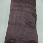 Vichitra Silk Fur Pattern Fabric -  Rosewood Brown - Image 2