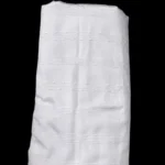 Vichitra Silk Fur Pattern Fabric - Pure White - Image 2