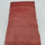 Vichitra Silk Fur Pattern Fabric - Rust Orange - Image 2
