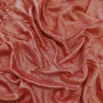 Vichitra Silk Fur Pattern Fabric - Rust Orange - Image 3