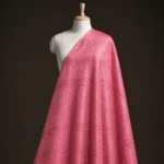 Vichitra Silk Fur Pattern Fabric - Watermelon Pink