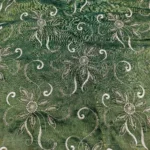 Zari Embroidery Shimmer Fabric - Hunter Green - Image 2