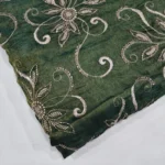 Zari Embroidery Shimmer Fabric - Hunter Green - Image 5