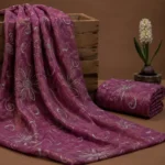 Zari Embroidery Shimmer Fabric -Reddish Purple