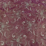 Zari Embroidery Shimmer Fabric -Reddish Purple - Image 2