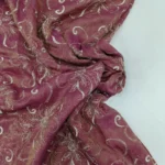 Zari Embroidery Shimmer Fabric -Reddish Purple - Image 4
