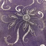 Zari Embroidery Shimmer Fabric - Violet Indigo - Image 3