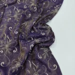 Zari Embroidery Shimmer Fabric - Violet Indigo - Image 4